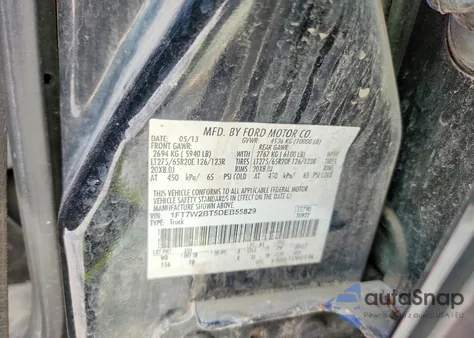 2013 Ford F250 Super Duty z USA, uszkodzony, nr VIN 1FT7W2BT5DEB55829